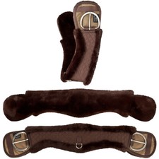 Equinate Western Mondgurt mit synthetik Lammfell - Kurzgurt Bauchgurt Sattelgurt