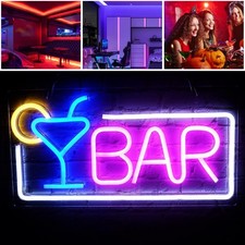 LED Neon Schild LED Deko Schild BAR Leuchtreklame USB Bar LED Schild Neonlicht