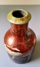 PETER ROTERS sign. Raku-Vase Kupferglasur UNIKAT um 2010 TOP KÜNSTLER KERAMIK !