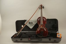 Violine 4/4 – Restauriert, Tiefes Bordeauxrot, Komplett-Set mit Bogen & Etui