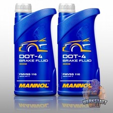 2L LITER MANNOL BREMSFLÜSSIGKEIT DOT-4 BRAKE FLUID | 2x1L DOT 4 SET