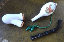 3 Teile einer Pfeife Porzellanpfeife Rehbock Jagd Jäger