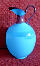 Kleine blaue Rauchglas Henkel Vase aus Lauscha, Top Zustand
