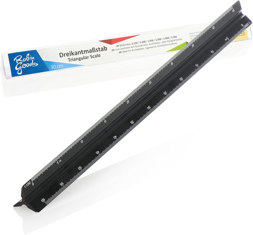 Dreikantmaßstab aus aluminium - dreikantmaßstab,