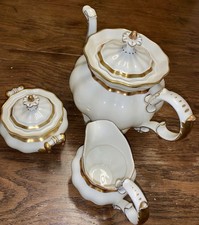 VINTAGE Kaffee Ensemble Fürstenberg Porzellan mit Goldrand, Kaffee-Zucker-Milch