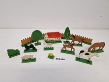 Konvolut Rosswein Figuren Holz Bauernhof Tiere Zaun Haus Baum Spielzeug #253426
