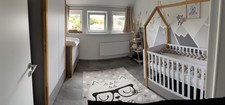 Babyzimmer Komplett Set in weiß edelmatt inkl. Wickeltisch und Babybett