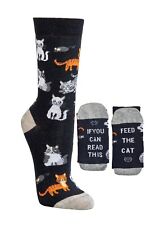 Wowerat 1 Paar  witzige Socken   Feed the cat / Katzen unisex 36-41 / 42-47  neu