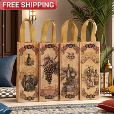 Vliesstoff Wein Geschenktüten mit Griff Mehrweg Flaschenhalter für Weihnachten