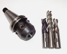 Flächenspannfutter (gebraucht) SK40 S20x2 D20mm +3 Fräser Deckel Fräsmaschine