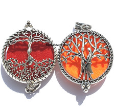 Medaillon Halskette Anhänger Baum des Lebens Paar Mann Frau