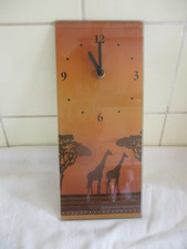 Wanduhr / Glasuhr Analog Motiv " Giraffe Afrika "