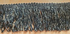* Lampenschirm Krempe / Fransenborte / Schwarz-Gold glitzernd / ca. 5 cm x 1 m *
