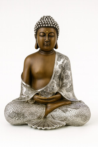 Buddha statue braun silber - statue,