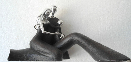 Skulptur figur familie - skulptur,