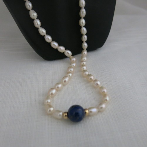 Collier 46cm aus echten - , perlen
