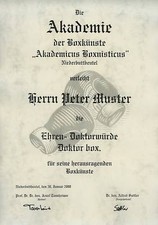 Diplom Urkunde Ehren Doktor