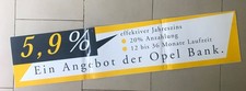 Aufkleber Autohaus Händler Angebot der GM Opel Bank Finanzierung Leasing Kleber