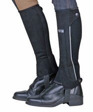 Reitletten -Special- aus Wildlederimitat Reißverschluss HKM 6223 schwarz/grau 