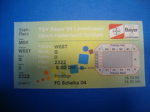 Ticket bayer leverkusen - 93/94,
