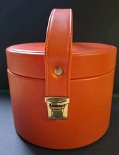 Vintage Kosmetik Koffer, Kosmetiktasche, Circa 70er Jahre, Orange Kunstleder 