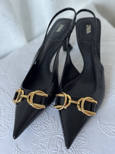 Zara slingpumps mit - mit, goldener
