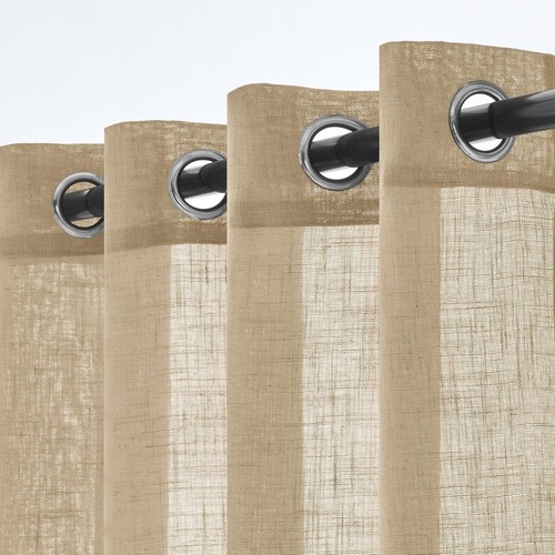 Beige leinen gardinen - beige,