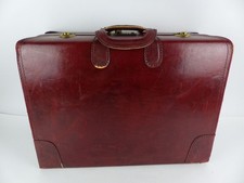 3 tlg. Vintage Lederkoffer Set Koffer Echtleder robust rot/braun Reisekoffer (W)