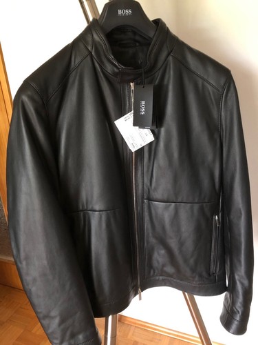 Hugo boss lederjacke schwarz - lederjacke,,