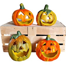 ❀ Set: 4 x Kürbis Windlicht