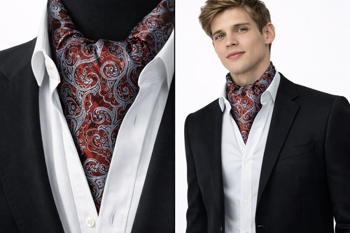 Weinrot herren krawatte ascot - krawatte,