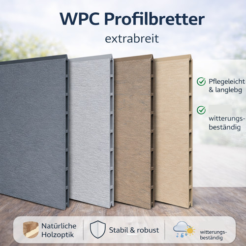 Wpc sichtschutz einzelprofil - sichtschutz,