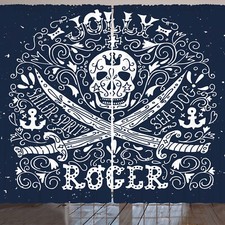 Schädel Rustikale Gardine Piraten Jolly Roger Flagge