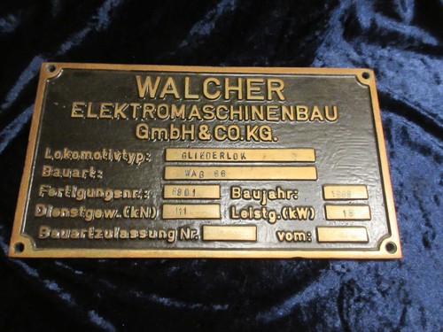 Messing fabrikschild walcher - messing,
