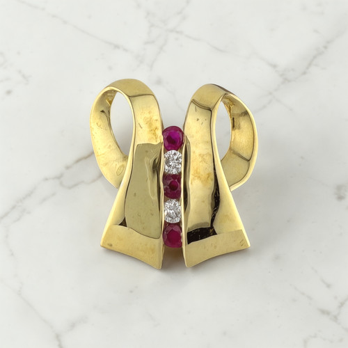 Vintage 14k gelbgold - vintage, rubin