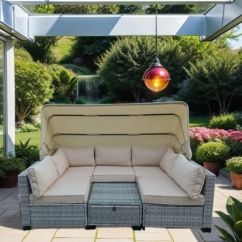 Loungemöbel grau beige - loungemöbel, grau/beige