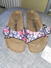 Birkenstock Madrid Sandalen blau dunkelblau bunt Blumen Gr. 39 NEU