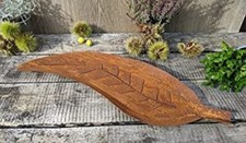Schale Blatt 54 cm m. Kugelfüße Tischdeko Rost Metall Edelrost Garten Herbst