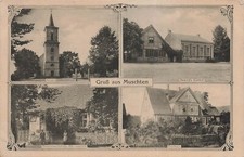 AK Muschten Myszęcin Züllichau-Schwiebus - Kirche Gasthof Pfarrhaus - gel. 1921