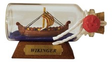 Maritime Deko mit Buddelschiff / Flaschenschiff Wikinger ca. 6 x 3 cm