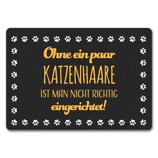 Ohne ein paar Katzenhaare Fußmatte randlos mit Pfoten Motiv Fußmatte Fussmatte