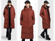 Khujo TORINO Damen Steppmantel Wintermantel Winterjacke lang rostbraun rot L NEU