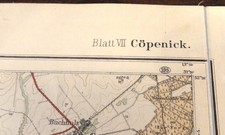 1922 Leinen Faltplan Karte von Berlin u Umgebung 12 Blättern Blatt VII Cöpenick