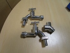 2 x Wasserhahn 1 x Y Stück 1/2" Messing Ventil Schlauchanschluß