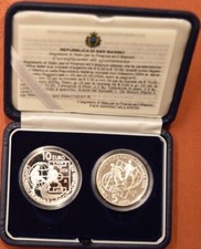 San Marino, 5 und 10 Euro Silber aus 2004, Fußball-WM 2006 in Deutschland