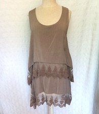Kleid tunika braun spitze - kleid,