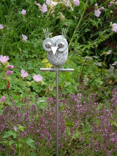 Edelstahl gartendeko eule mia - gartendeko,