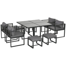 Garten Essgruppe 8-Sitzer Grau