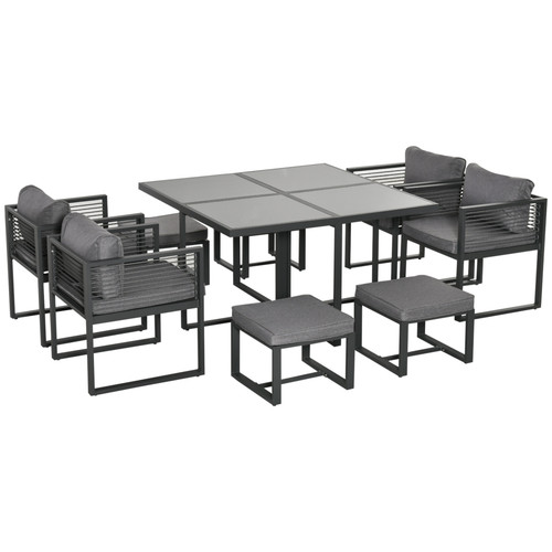 Garten essgruppe sitzer grau - 8-sitzer,