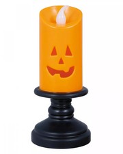 LED Kürbis Kerze für Halloween 12,5cm